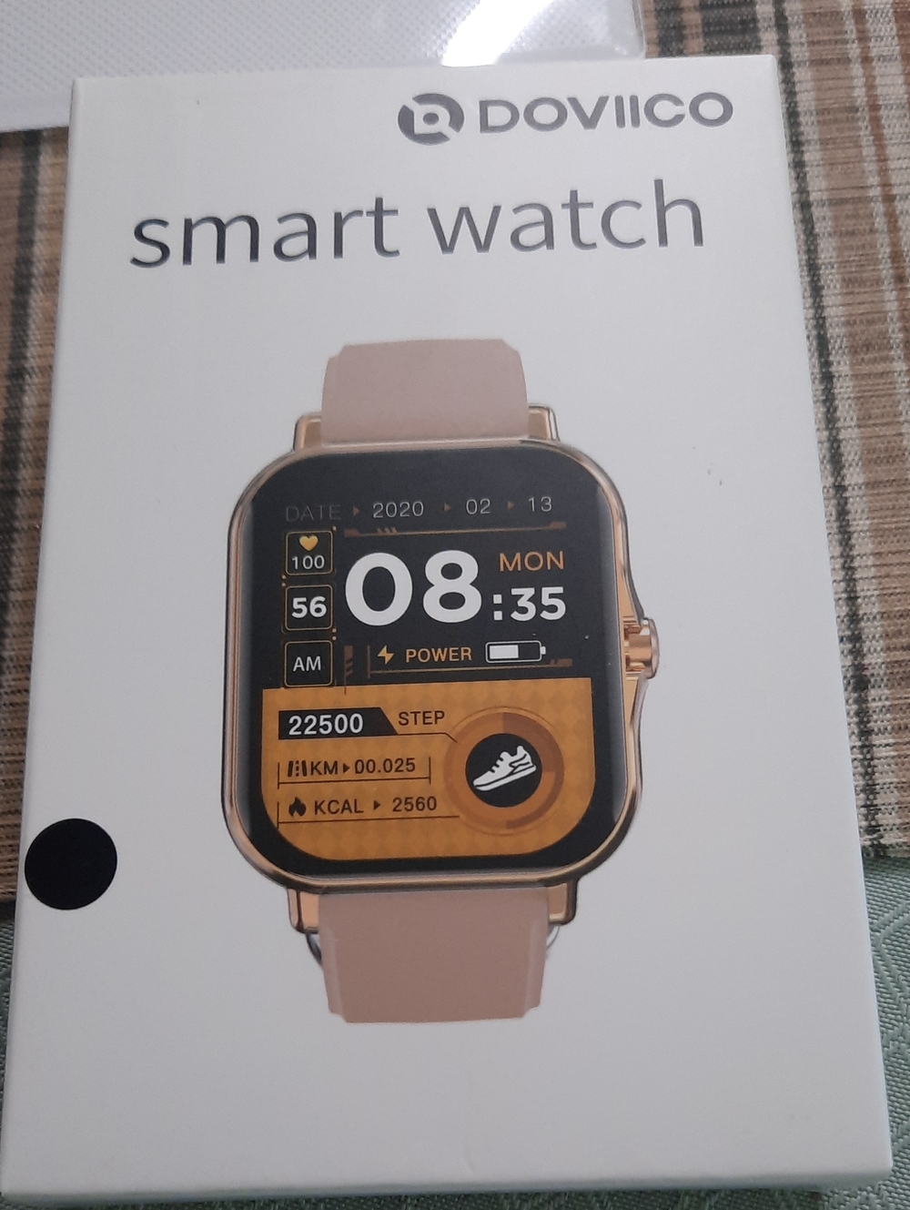 Black Smart Watch with Silicone Band - Fitness Tracker